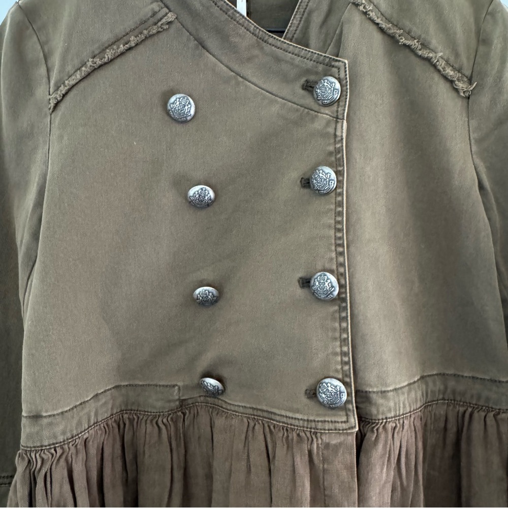 Free People Utility Jacket with Peplum Detail in Army Green XS - Picture 4 of 10